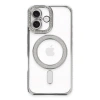 Mey İthalat®   iPhone 16 Plus Kılıf Joke Simli Magneticsafe Kılıf - Gümüş