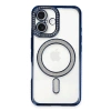 Mey İthalat®   iPhone 16 Plus Kılıf Joke Simli Magneticsafe Kılıf - Lacivert
