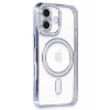Mey İthalat®   iPhone 16 Plus Kılıf Joke Simli Magneticsafe Kılıf - Mavi