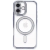 Mey İthalat®   iPhone 16 Plus Kılıf Joke Simli Magneticsafe Kılıf - Mavi