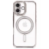 Mey İthalat®   iPhone 16 Plus Kılıf Joke Simli Magneticsafe Kılıf - Pembe