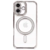 Mey İthalat®   iPhone 16 Plus Kılıf Joke Simli Magneticsafe Kılıf - Pembe