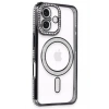 Mey İthalat®   iPhone 16 Plus Kılıf Joke Simli Magneticsafe Kılıf - Siyah