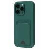 Mey İthalat®   iPhone 16 Plus Kılıf Kelvin Kartvizitli Silikon - Koyu Yeşil