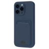 Mey İthalat®   iPhone 16 Plus Kılıf Kelvin Kartvizitli Silikon - Lacivert