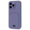 Mey İthalat®   iPhone 16 Plus Kılıf Kelvin Kartvizitli Silikon - Lila