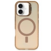 Mey İthalat®   iPhone 16 Plus Kılıf Primera Magsafe Standlı Kapak - Gold