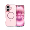 Mey İthalat®   iPhone 16 Plus Live Diamond Magsafe Kapak - Pembe