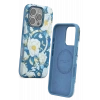 Mey İthalat®   iPhone 16 Pro Flower Series Magsafe Kapak - Mavi