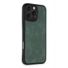 Mey İthalat®   iPhone 16 Pro Kılıf Aras Deri Kapak - Koyu Yeşil