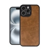 Mey İthalat®   iPhone 16 Pro Kılıf Aras Deri Kapak - Taba
