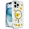 Mey İthalat®   iPhone 16 Pro Kılıf Daisy Simli Magsafe Kapak - Gold