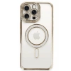 Mey İthalat®   iPhone 16 Pro Kılıf Joke Simli Magneticsafe Kılıf - Gold
