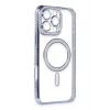 Mey İthalat®   iPhone 16 Pro Kılıf Joke Simli Magneticsafe Kılıf - Mavi