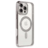 Mey İthalat®   iPhone 16 Pro Kılıf Joke Simli Magneticsafe Kılıf - Pembe