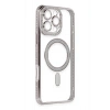 Mey İthalat®   iPhone 16 Pro Kılıf Joke Simli Magneticsafe Kılıf - Pembe