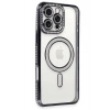 Mey İthalat®   iPhone 16 Pro Kılıf Joke Simli Magneticsafe Kılıf - Siyah