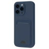 Mey İthalat®   iPhone 16 Pro Kılıf Kelvin Kartvizitli Silikon - Lacivert