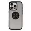 Mey İthalat®   iPhone 16 Pro Kılıf Montreal Yüzüklü Silikon Kapak - Siyah