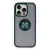 Mey İthalat®   iPhone 16 Pro Kılıf Montreal Yüzüklü Silikon Kapak - Yeşil