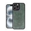 Mey İthalat®   iPhone 16 Pro Max Kılıf Aras Deri Kapak - Koyu Yeşil
