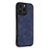 Mey İthalat®   iPhone 16 Pro Max Kılıf Aras Deri Kapak - Lacivert