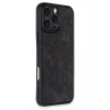 Mey İthalat®   iPhone 16 Pro Max Kılıf Aras Deri Kapak - Siyah