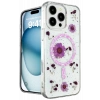 Mey İthalat®   iPhone 16 Pro Max Kılıf Daisy Simli Magsafe Kapak - Mor