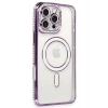 Mey İthalat®   iPhone 16 Pro Max Kılıf Joke Simli Magneticsafe Kılıf - Derin Mor