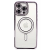 Mey İthalat®   iPhone 16 Pro Max Kılıf Joke Simli Magneticsafe Kılıf - Derin Mor