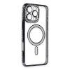 Mey İthalat®   iPhone 16 Pro Max Kılıf Joke Simli Magneticsafe Kılıf - Siyah