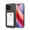 Mey İthalat®   iPhone 16 Pro Max Kılıf Kart Şeffaf Silikon - Şeffaf