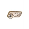 Mey İthalat®   iPhone 16 Pro Max Remim Lensli Magsafe Standlı Kapak - Kahverengi