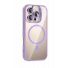 Mey İthalat®   iPhone 16 Pro Max Remim Lensli Magsafe Standlı Kapak - Lila