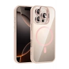 Mey İthalat®   iPhone 16 Pro Max Remim Lensli Magsafe Standlı Kapak - Pembe