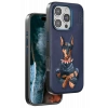 Mey İthalat®   iPhone 16 Pro Perma Desenli Kapak - Lacivert