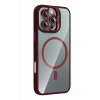 Mey İthalat®   iPhone 16 Pro Remim Lensli Magsafe Standlı Kapak - Bordo