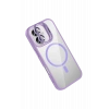 Mey İthalat®   iPhone 16 Remim Lensli Magsafe Standlı Kapak - Lila