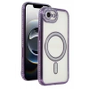 Mey İthalat®   iPhone 16E Joke Simli Magneticsafe Kılıf - Derin Mor