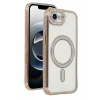 Mey İthalat®   iPhone 16E Joke Simli Magneticsafe Kılıf - Gold