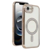 Mey İthalat®   iPhone 16E Joke Simli Magneticsafe Kılıf - Gold