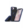Mey İthalat®   iPhone 16E Kılıf Montreal Yüzüklü Silikon Kapak - Lacivert