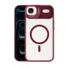 Mey İthalat®   iPhone 17 Air Remim Lensli Magsafe Standlı Kapak - Bordo