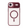 Mey İthalat®   iPhone 17 Air Remim Lensli Magsafe Standlı Kapak - Bordo