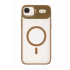 Mey İthalat®   iPhone 17 Air Remim Lensli Magsafe Standlı Kapak - Kahverengi