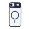Mey İthalat®   iPhone 17 Air Remim Lensli Magsafe Standlı Kapak - Lacivert