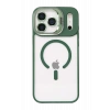 Mey İthalat®   iPhone 17 Pro Max Remim Lensli Magsafe Standlı Kapak - Koyu Yeşil