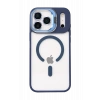Mey İthalat®   iPhone 17 Pro Max Remim Lensli Magsafe Standlı Kapak - Lacivert