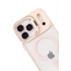 Mey İthalat®   iPhone 17 Pro Max Remim Lensli Magsafe Standlı Kapak - Pembe