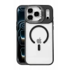 Mey İthalat®   iPhone 17 Pro Max Remim Lensli Magsafe Standlı Kapak - Siyah